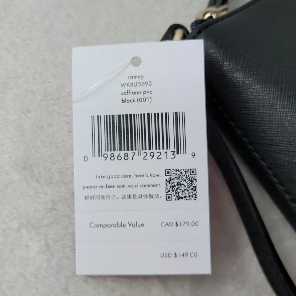 Kate Spade Ramey Black Glitter Bag